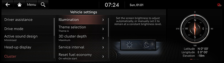 Setting a vehicle type and dimensions on your GO Professional 