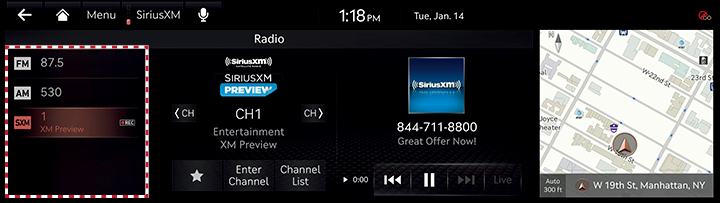 siriusxm select channel lineup